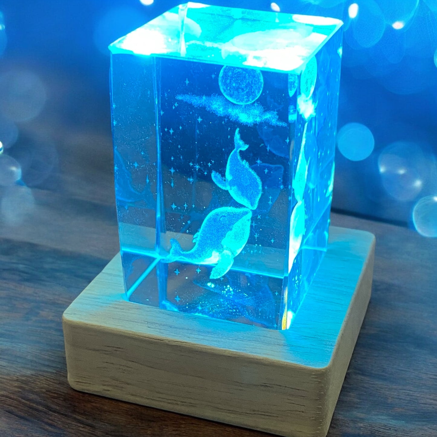 Lampara cristal cuadrada peces LAM2182
