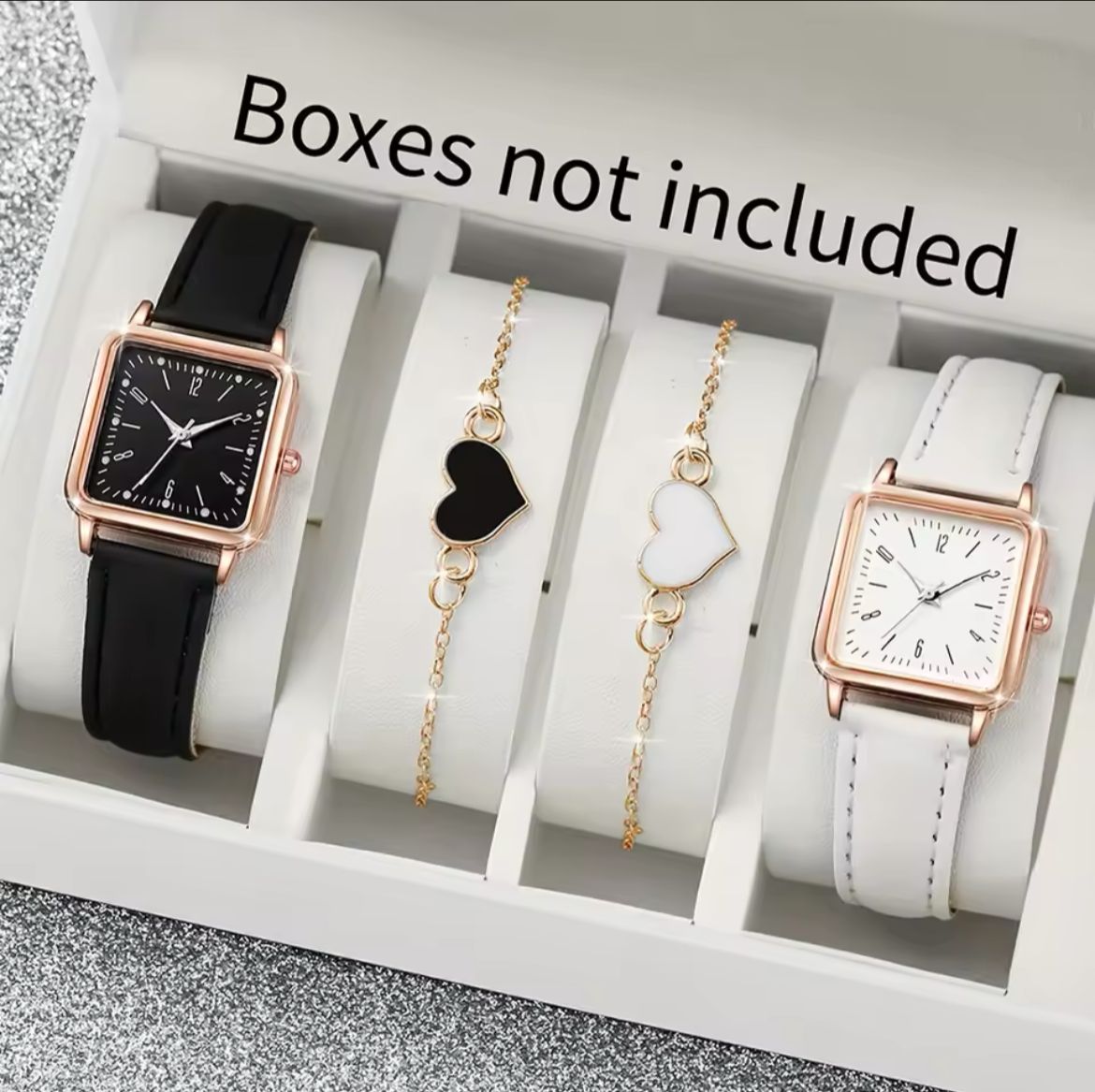 Conjunto de 2 relojes y 2 pulseras