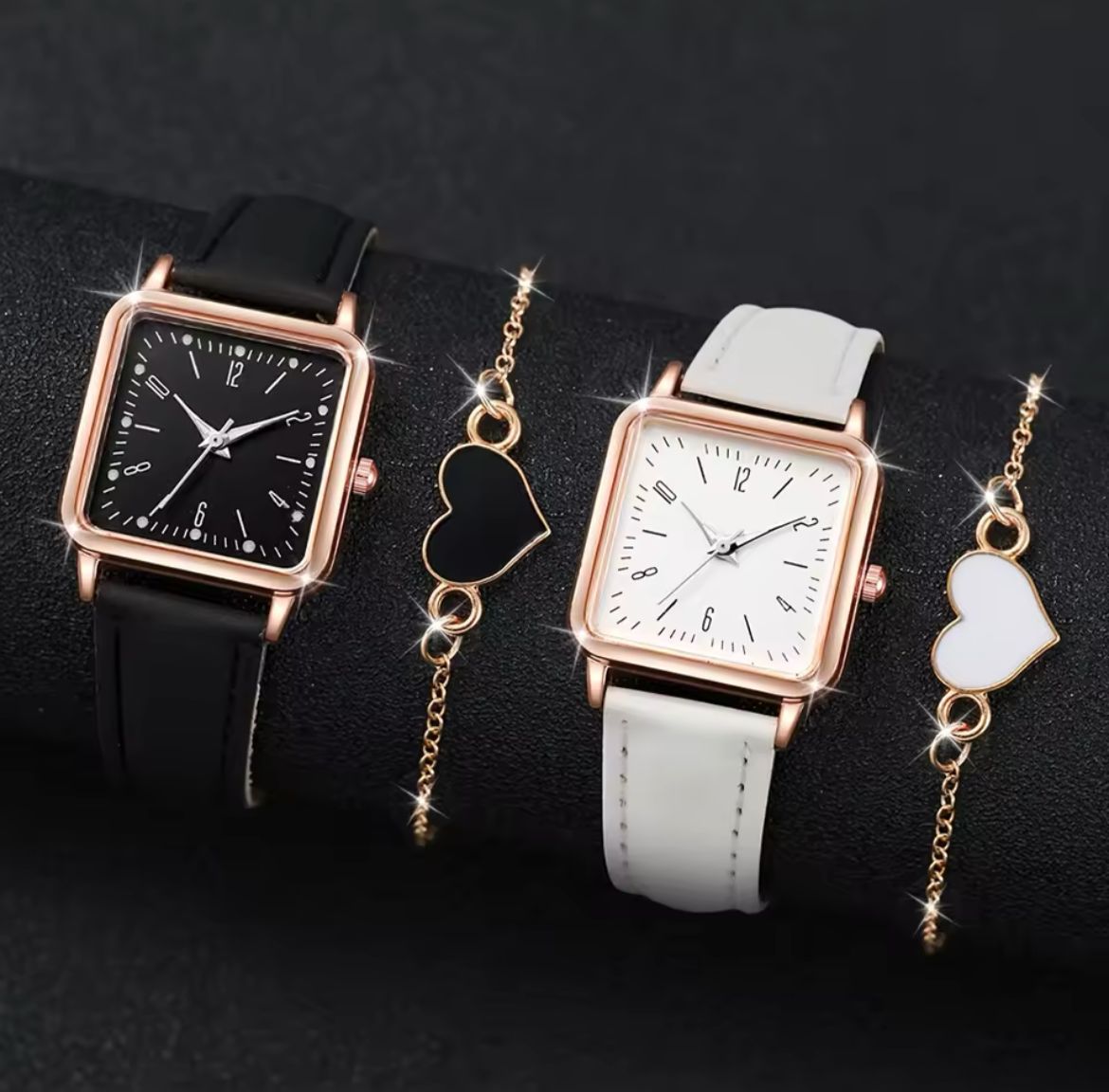 Conjunto de 2 relojes y 2 pulseras
