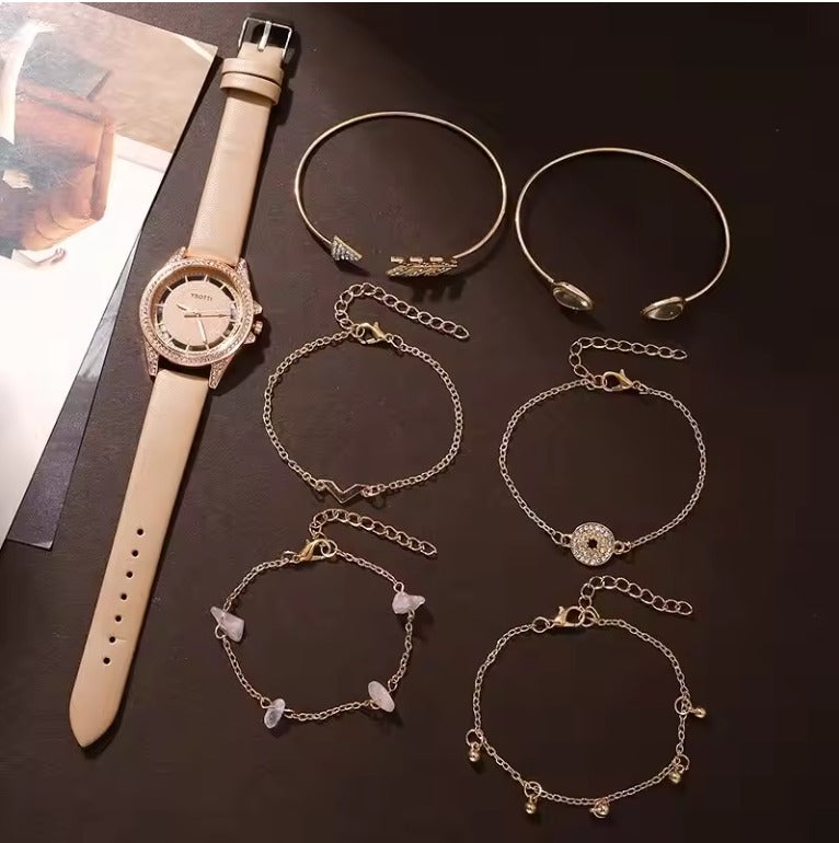 Conjunto reloj y 6 pulseras