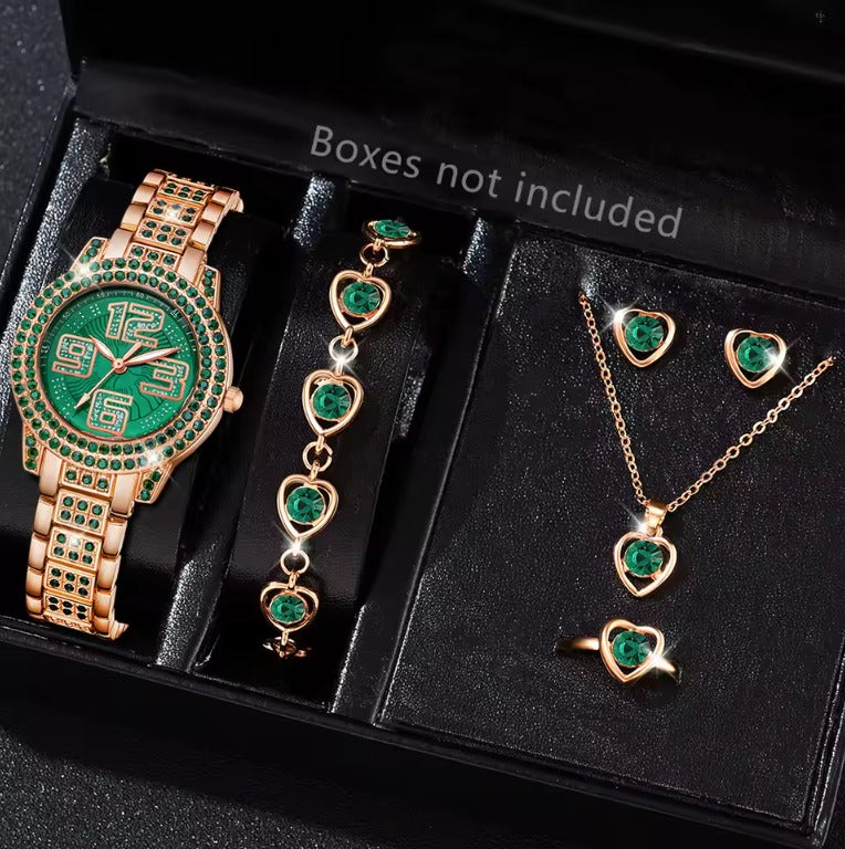 Conjunto Reloj, Pulsera, Collar y aretes