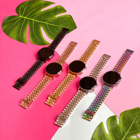 RELOJ DIGITALES METAL REDONDO BROCHE P2990
