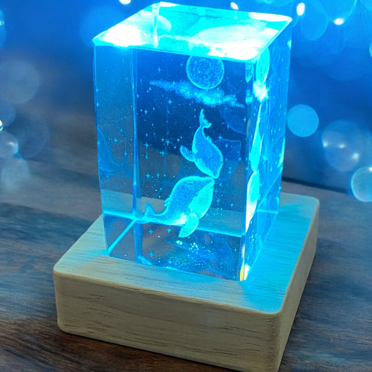Lampara cristal cuadrada peces LAM2182