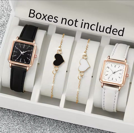 Conjunto de 2 relojes y 2 pulseras